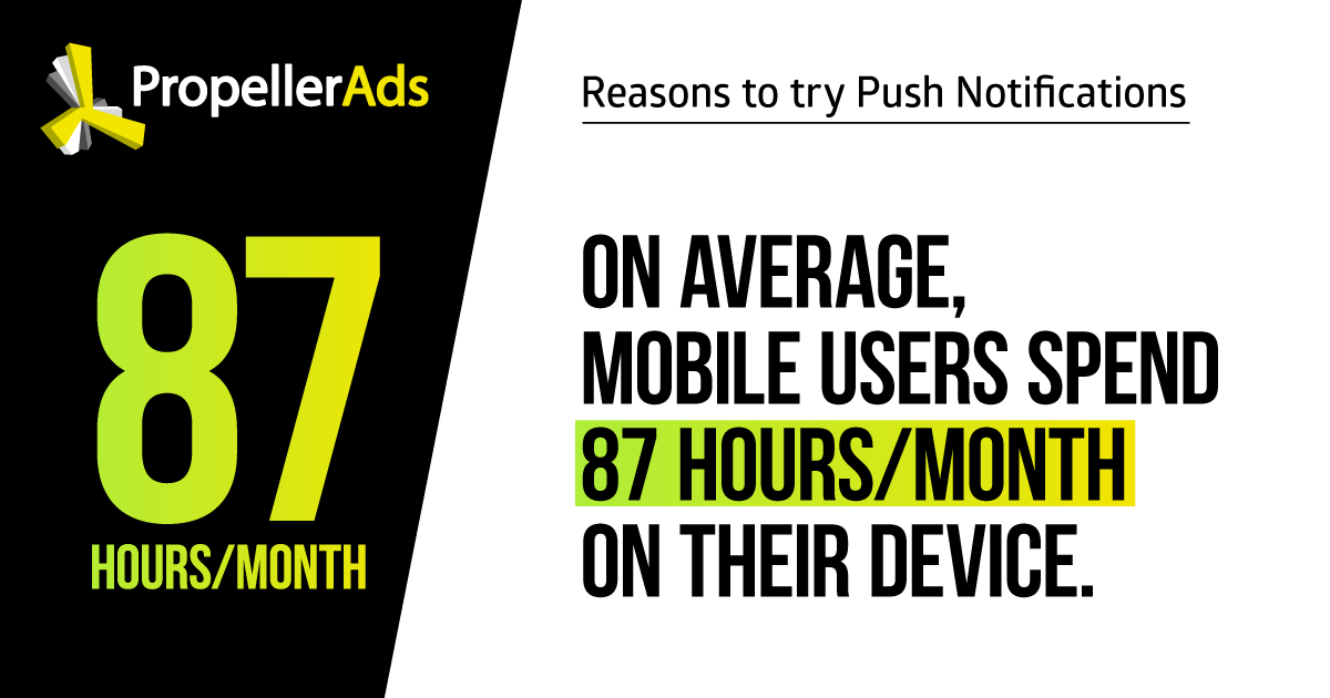 Push notifications_users spend 87 hours a month on mobile devices
